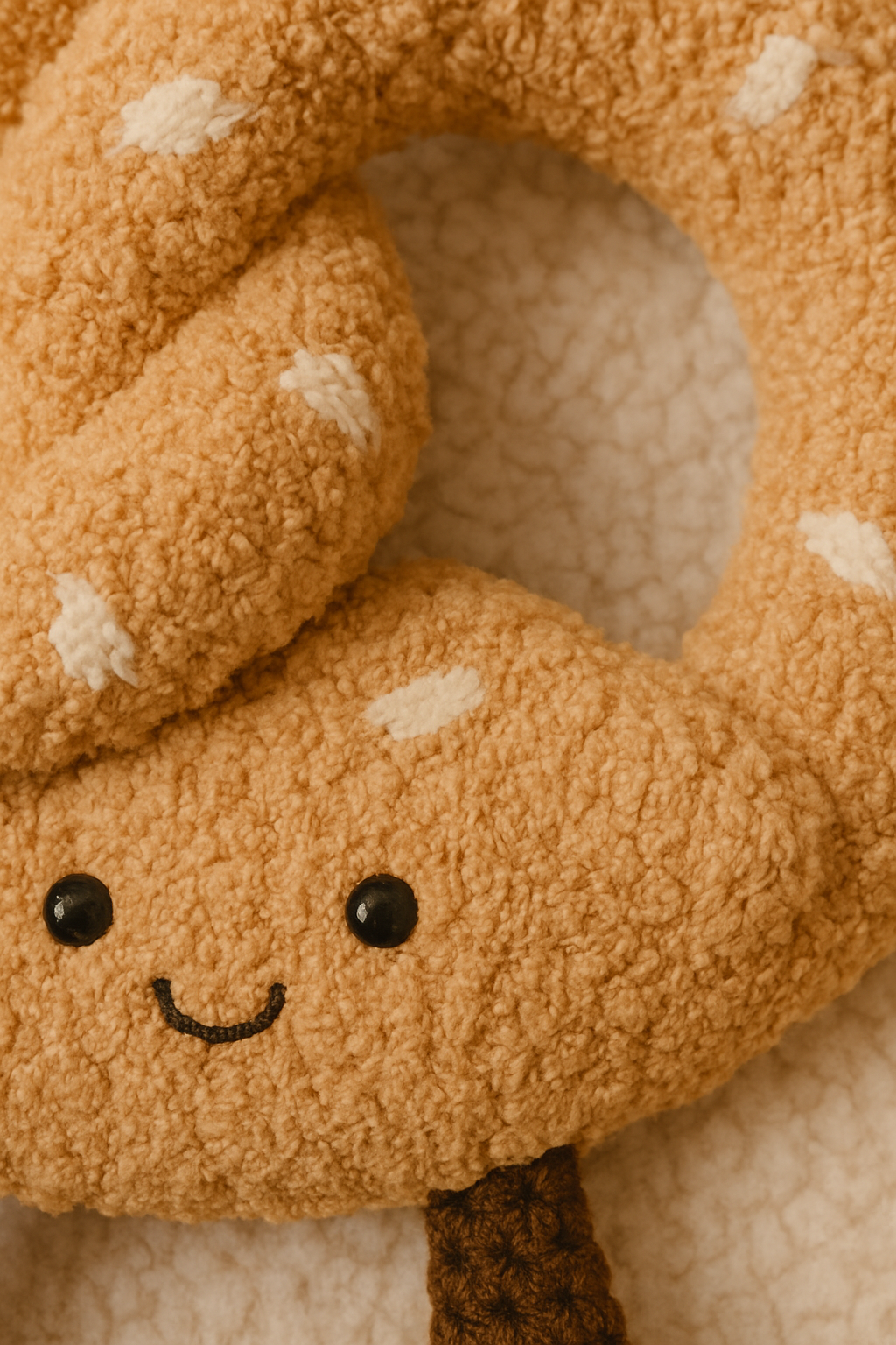 Crochet Pretzel Plush – Jellycat-Inspired Amuseable Pretzel Toy, Cute Bag Charm & Kawaii Gift