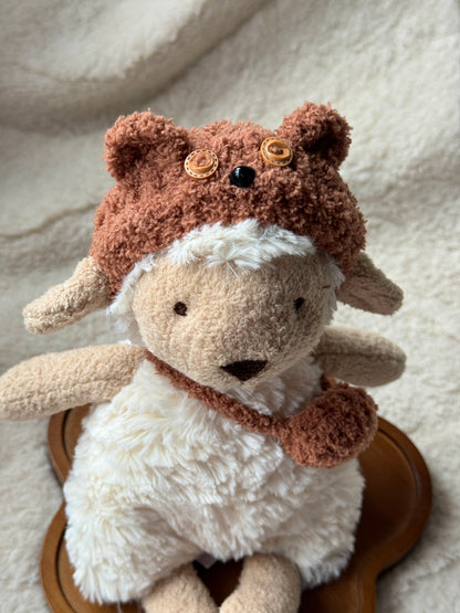 Bear Hat & Bag Set for Jellycat Lollie Lamb and Peanut (Similar Size Plushies)