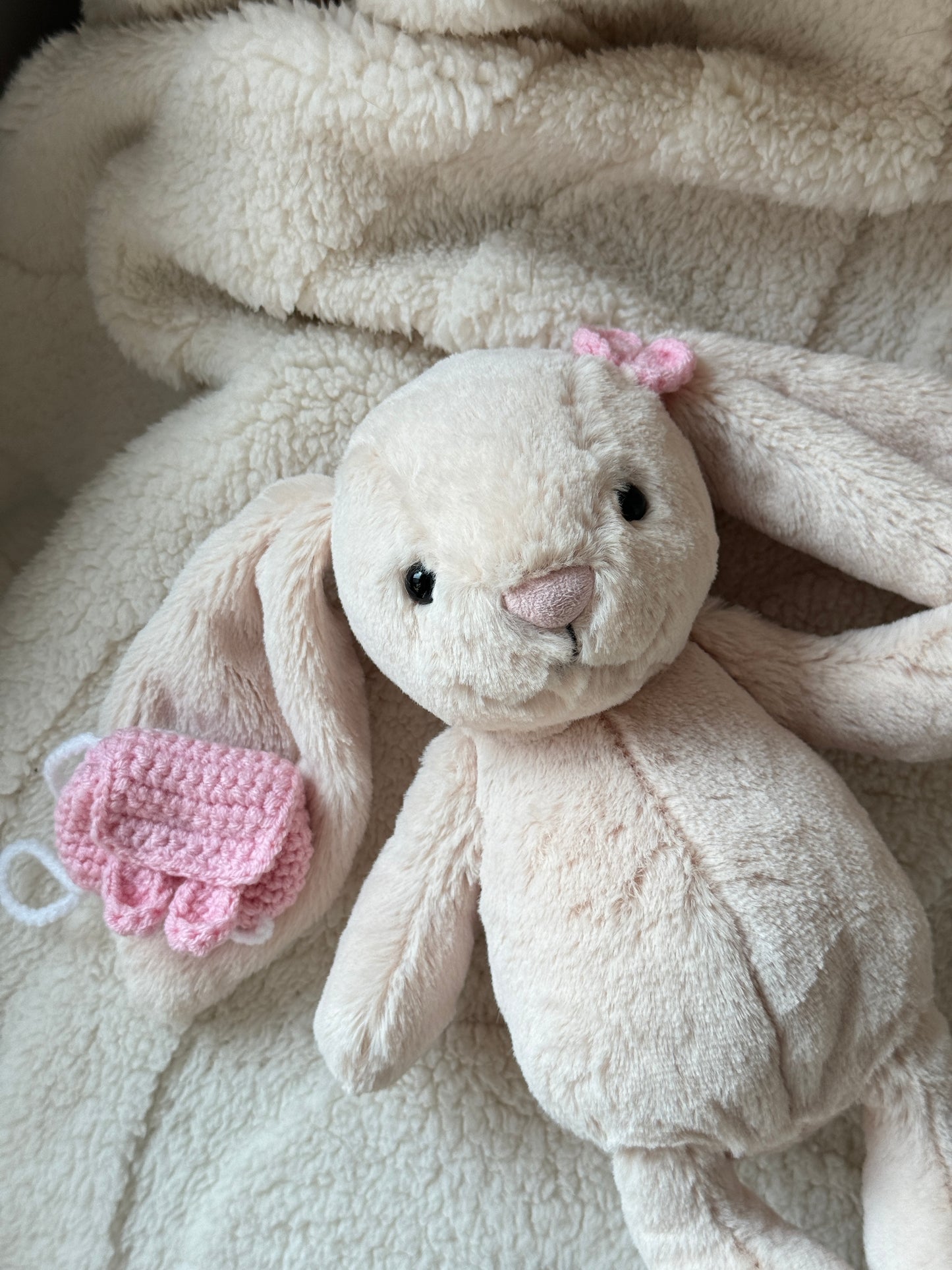 Bunny Ear Backpack for Bashful Bunny Junior or 18cm Plush Toys