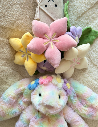 🌸 Crochet Floral Headband for Jellycat – Adjustable & Adorable! 🌼