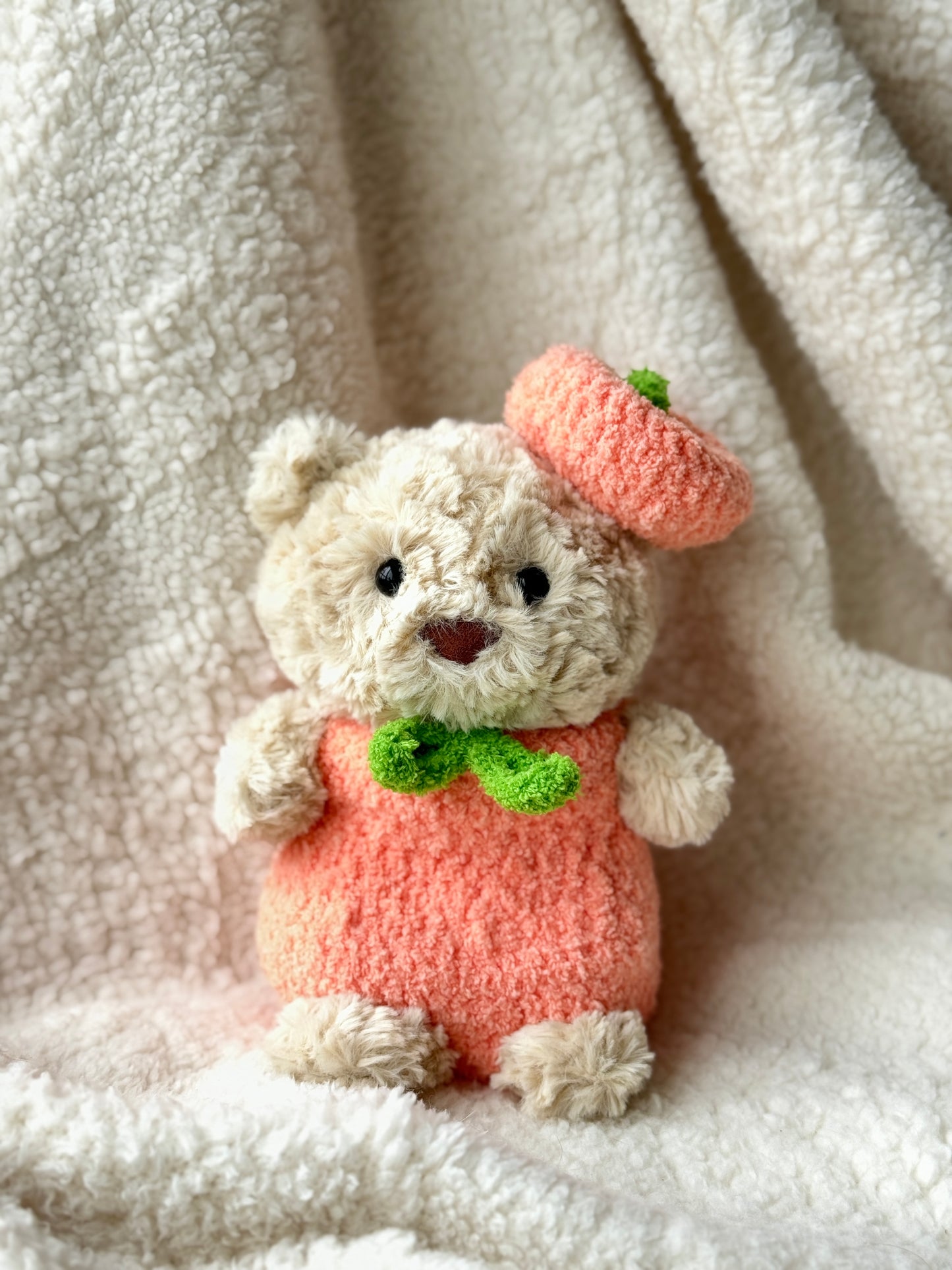 Crochet Peach Outfit for Jellycat Junior Bart or Littles
