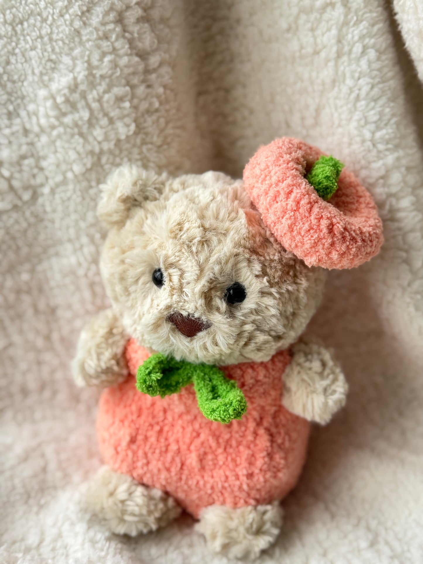 Crochet Peach Outfit for Jellycat Junior Bart or Littles
