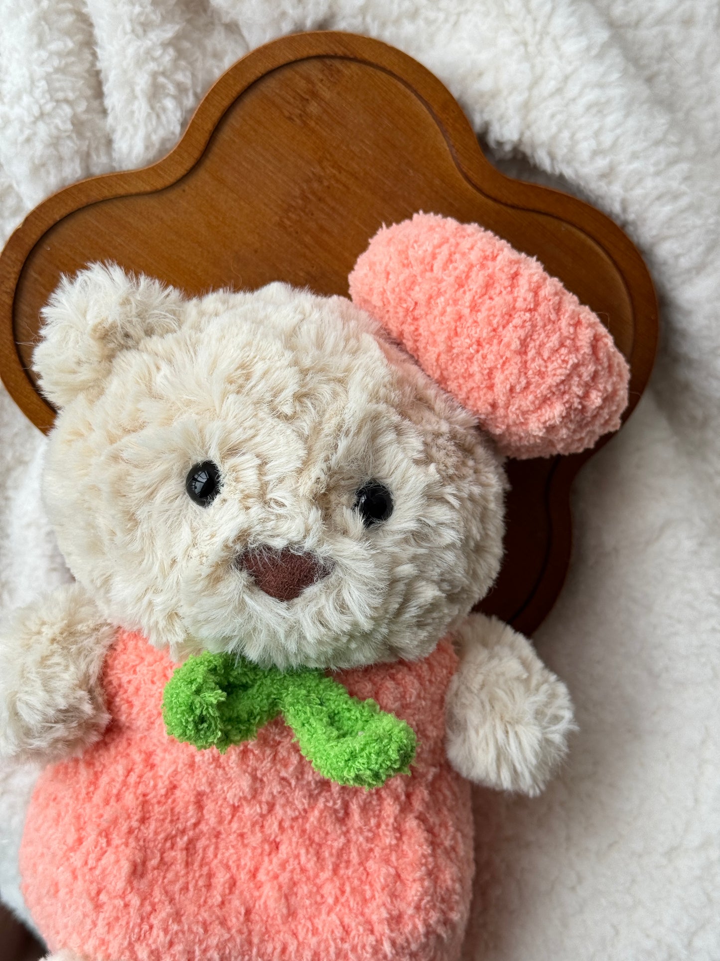 Crochet Peach Outfit for Jellycat Junior Bart or Littles