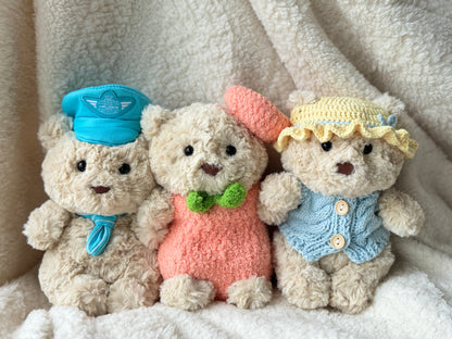 Crochet Peach Outfit for Jellycat Junior Bart or Littles