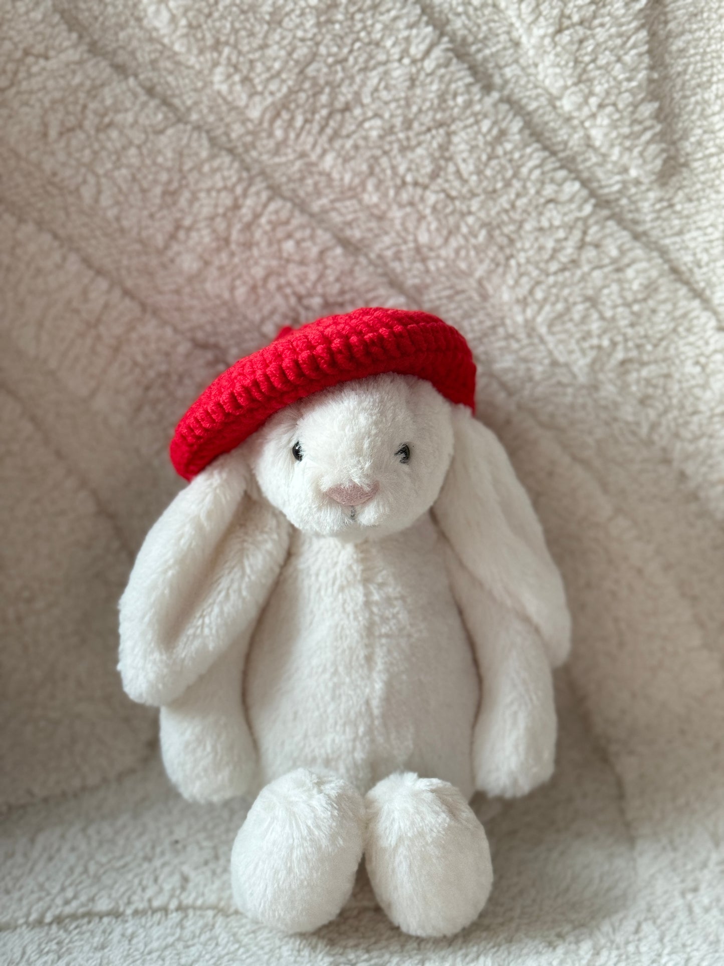 Crochet Beret for Jellycat Amuseables Peanut and Small Bashful Bunny