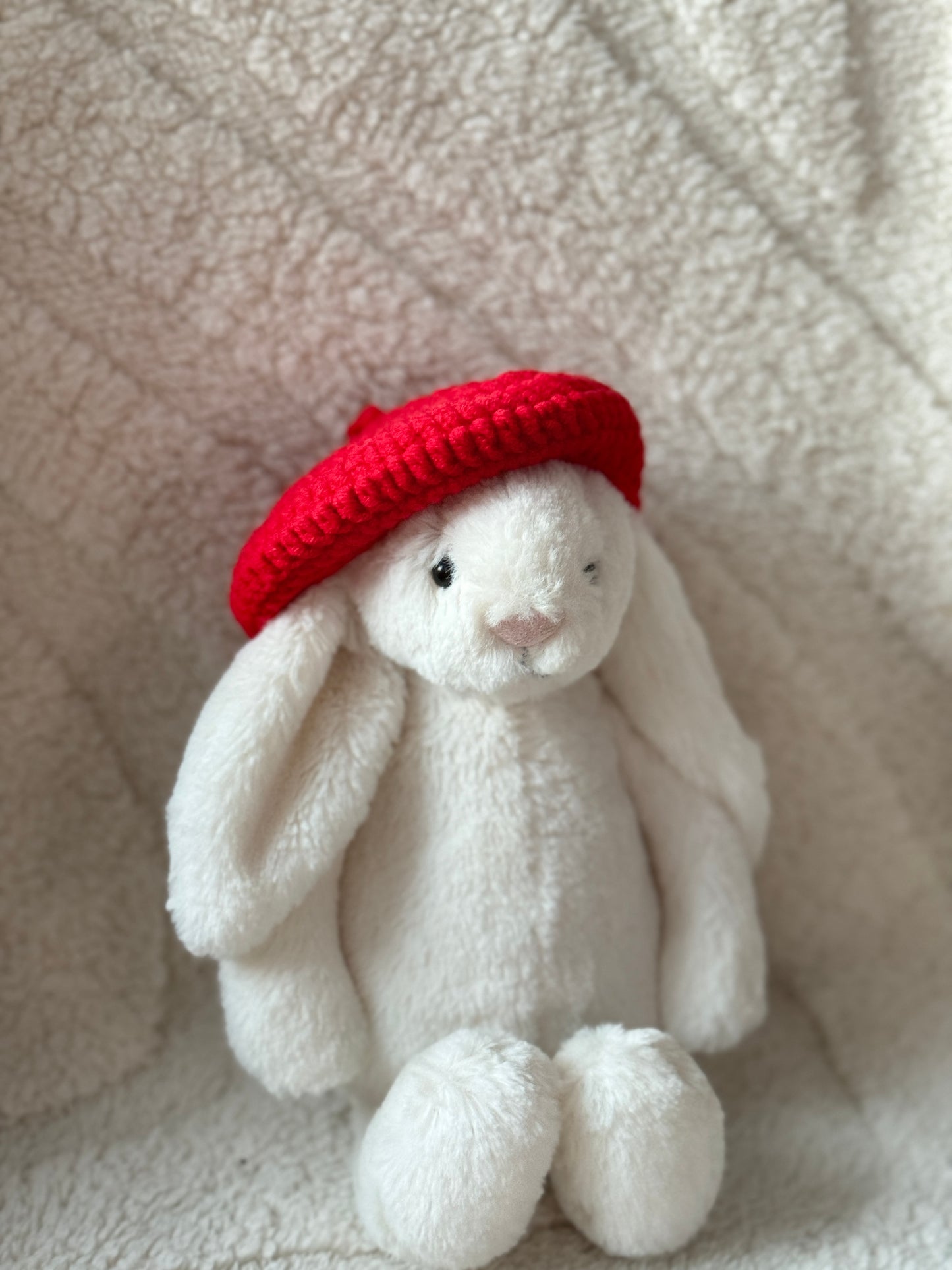 Crochet Beret for Jellycat Amuseables Peanut and Small Bashful Bunny