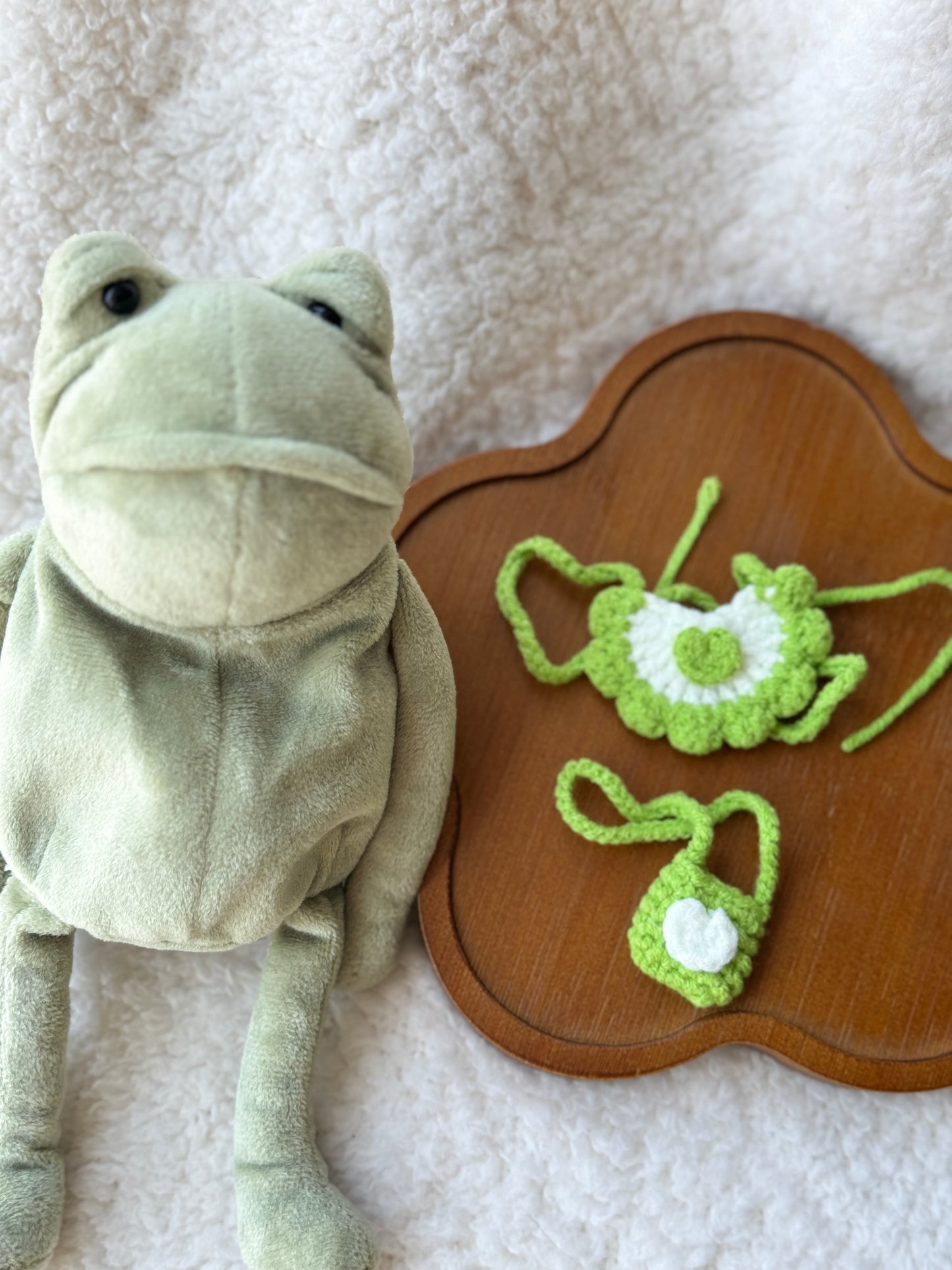 Fergus Frog Green Clover Bib & Mini Bag Set