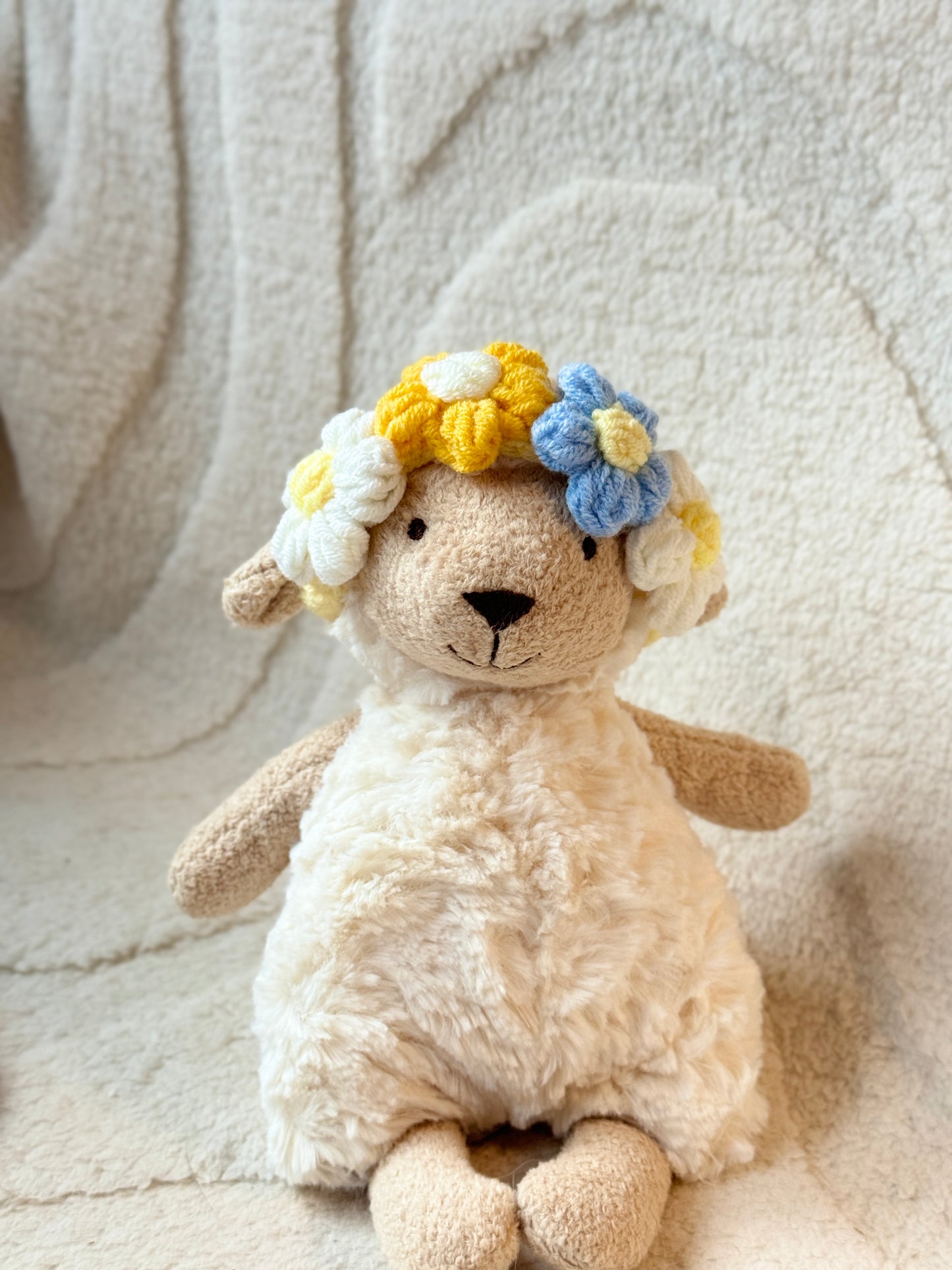 🌸 Crochet Floral Headband for Jellycat – Adjustable & Adorable! 🌼