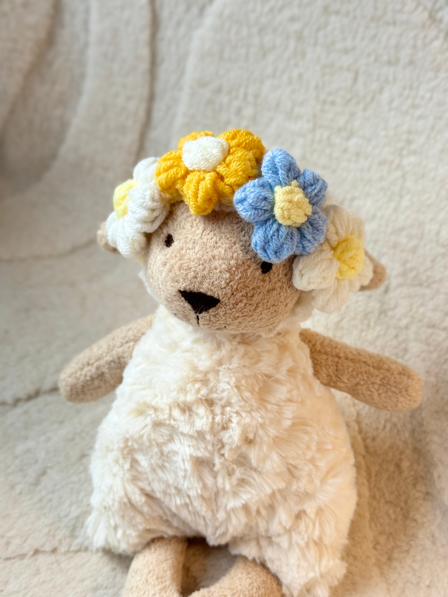 🌸 Crochet Floral Headband for Jellycat – Adjustable & Adorable! 🌼