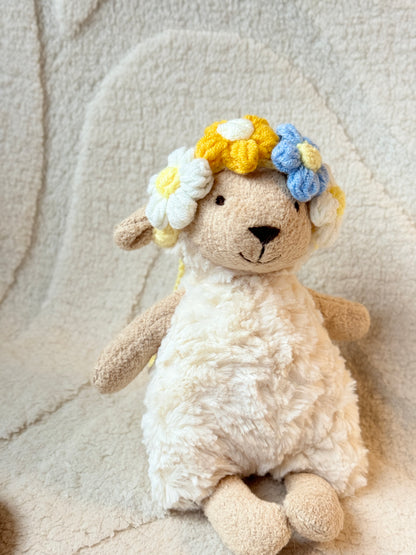🌸 Crochet Floral Headband for Jellycat – Adjustable & Adorable! 🌼