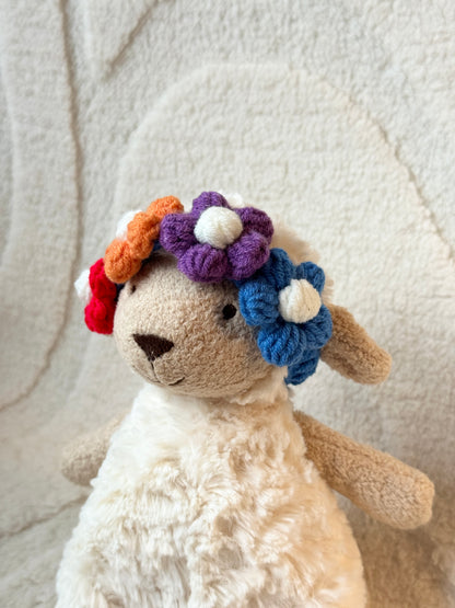 🌸 Crochet Floral Headband for Jellycat – Adjustable & Adorable! 🌼