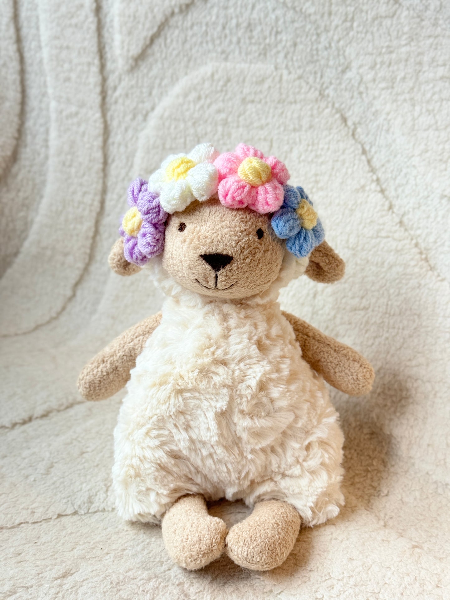 🌸 Crochet Floral Headband for Jellycat – Adjustable & Adorable! 🌼