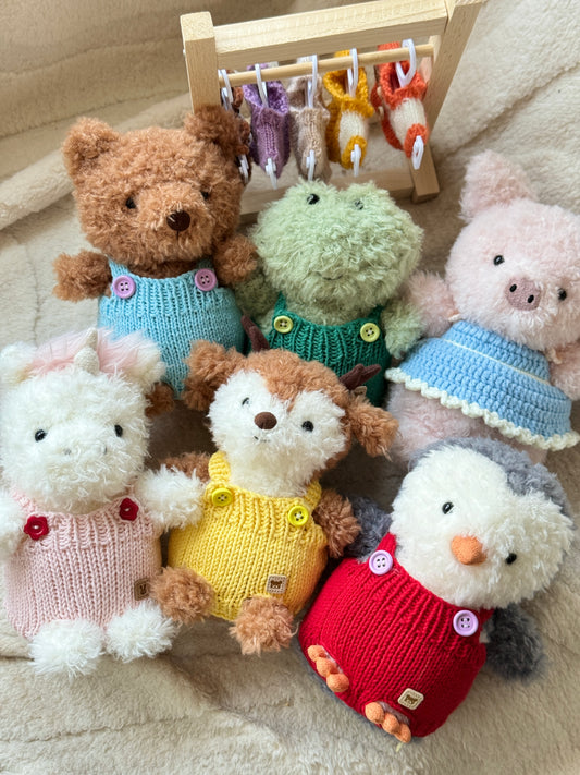Handmade Crochet Colorful Overalls for Jellycat Little Series