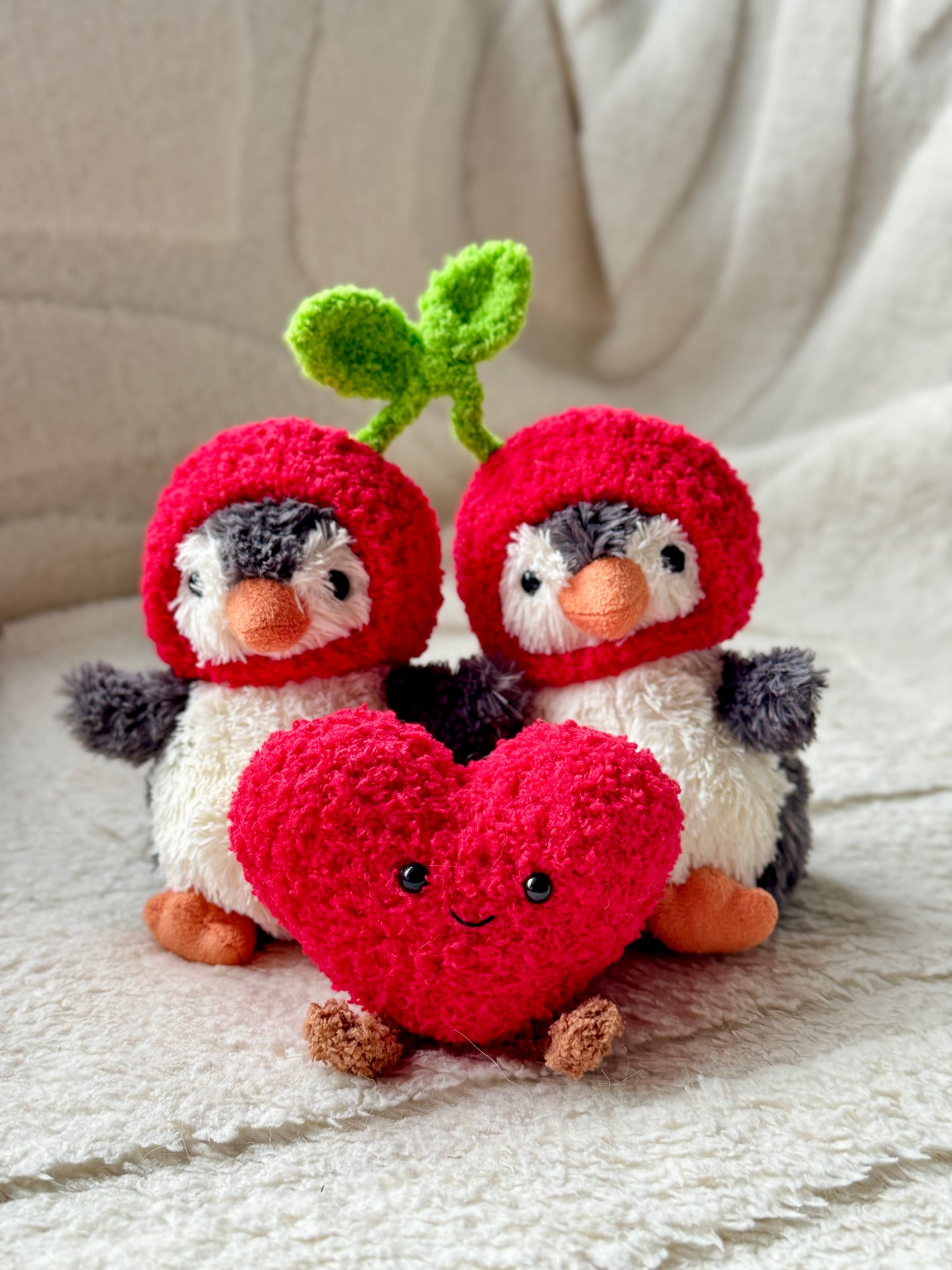 For Lovers Crochet Outfit for Jellycat Amuseables for Cherry Sweethearts