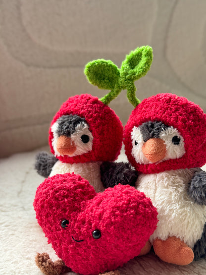 For Lovers Crochet Outfit for Jellycat Amuseables for Cherry Sweethearts