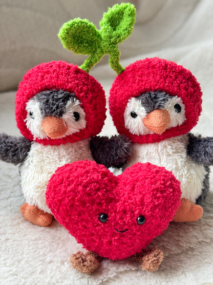 For Lovers Crochet Outfit for Jellycat Amuseables for Cherry Sweethearts
